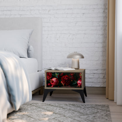 DAHLIAS AND POMEGRANATES Comodino in Effetto Rovere