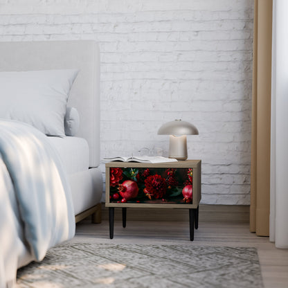 DAHLIAS AND POMEGRANATES Comodino in Effetto Rovere