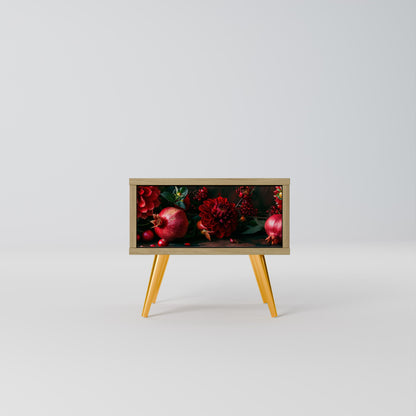 DAHLIAS AND POMEGRANATES Comodino in Effetto Rovere