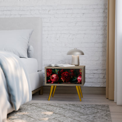 DAHLIAS AND POMEGRANATES Comodino in Effetto Rovere