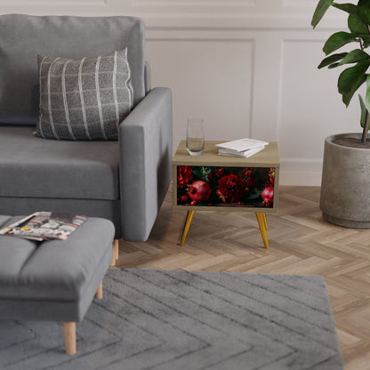 DAHLIAS AND POMEGRANATES Comodino in Effetto Rovere