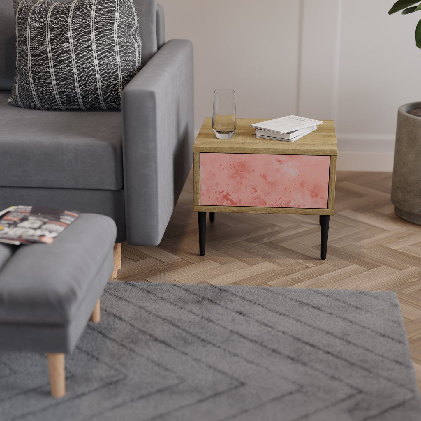 CRANE DANCE Comodino in Effetto Rovere