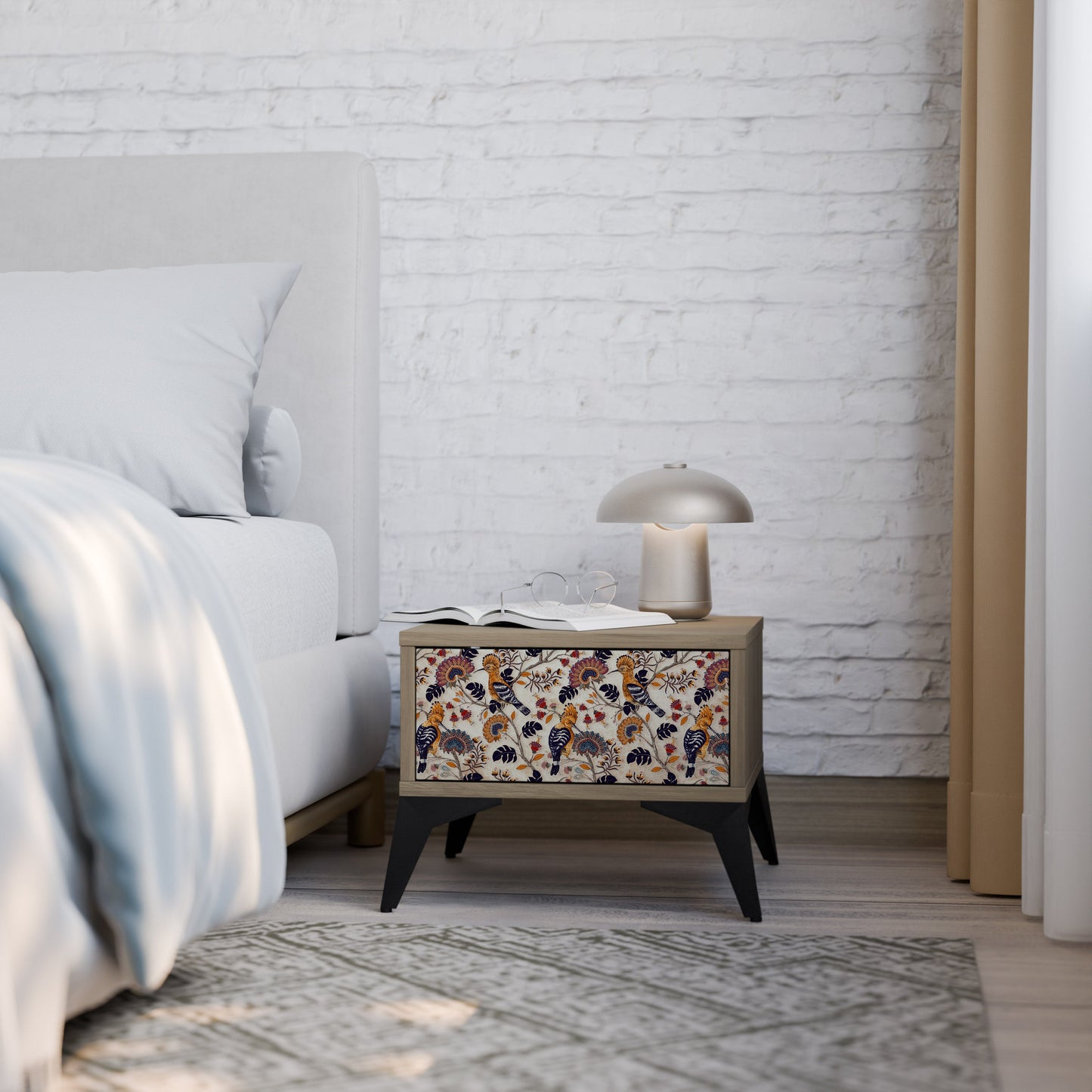 EMINENT HOOPOE Comodino in Effetto Rovere