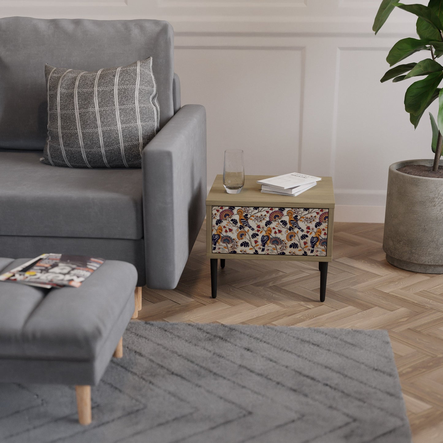 EMINENT HOOPOE Comodino in Effetto Rovere