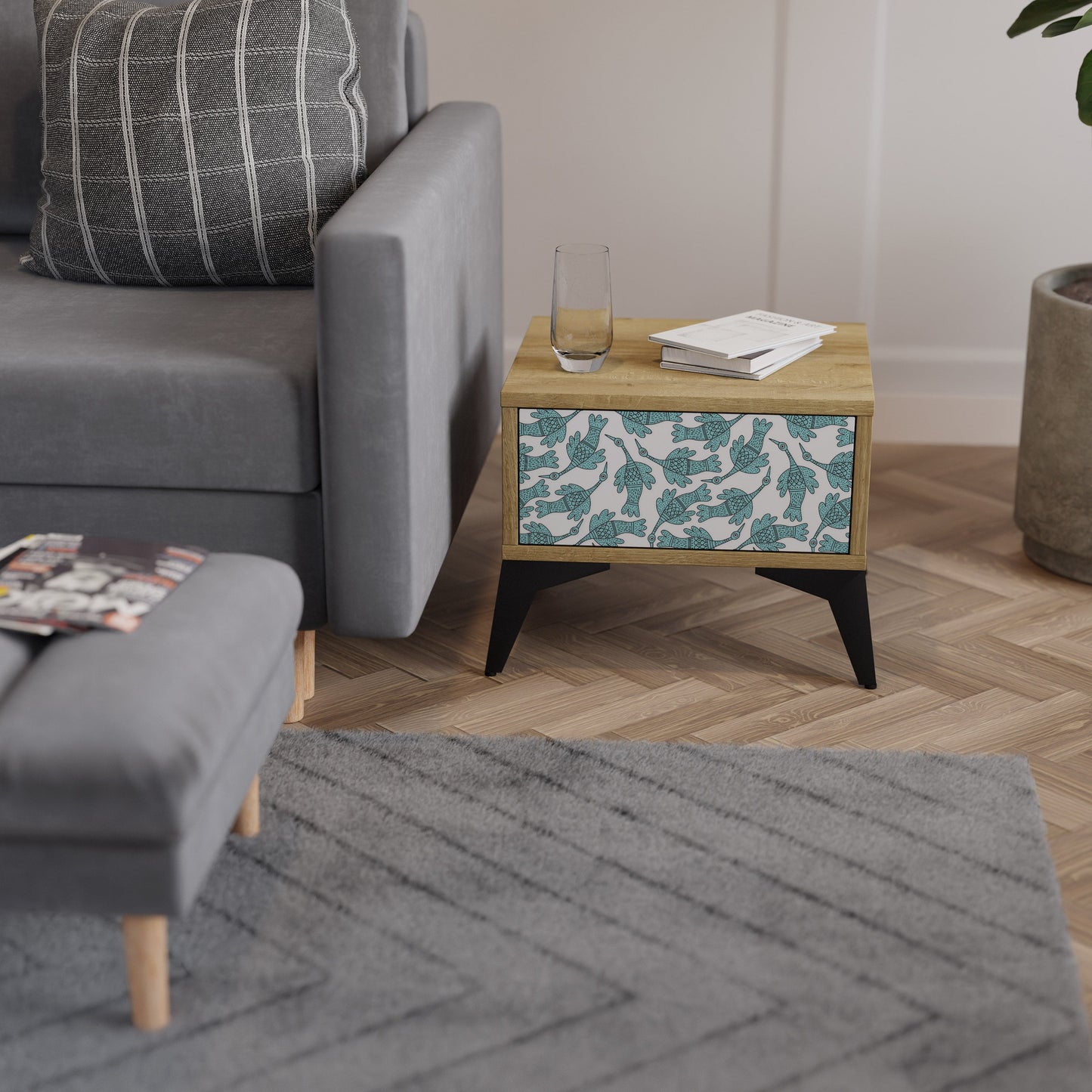 WATERSPOUT SONGIBIRD Comodino in Effetto Rovere