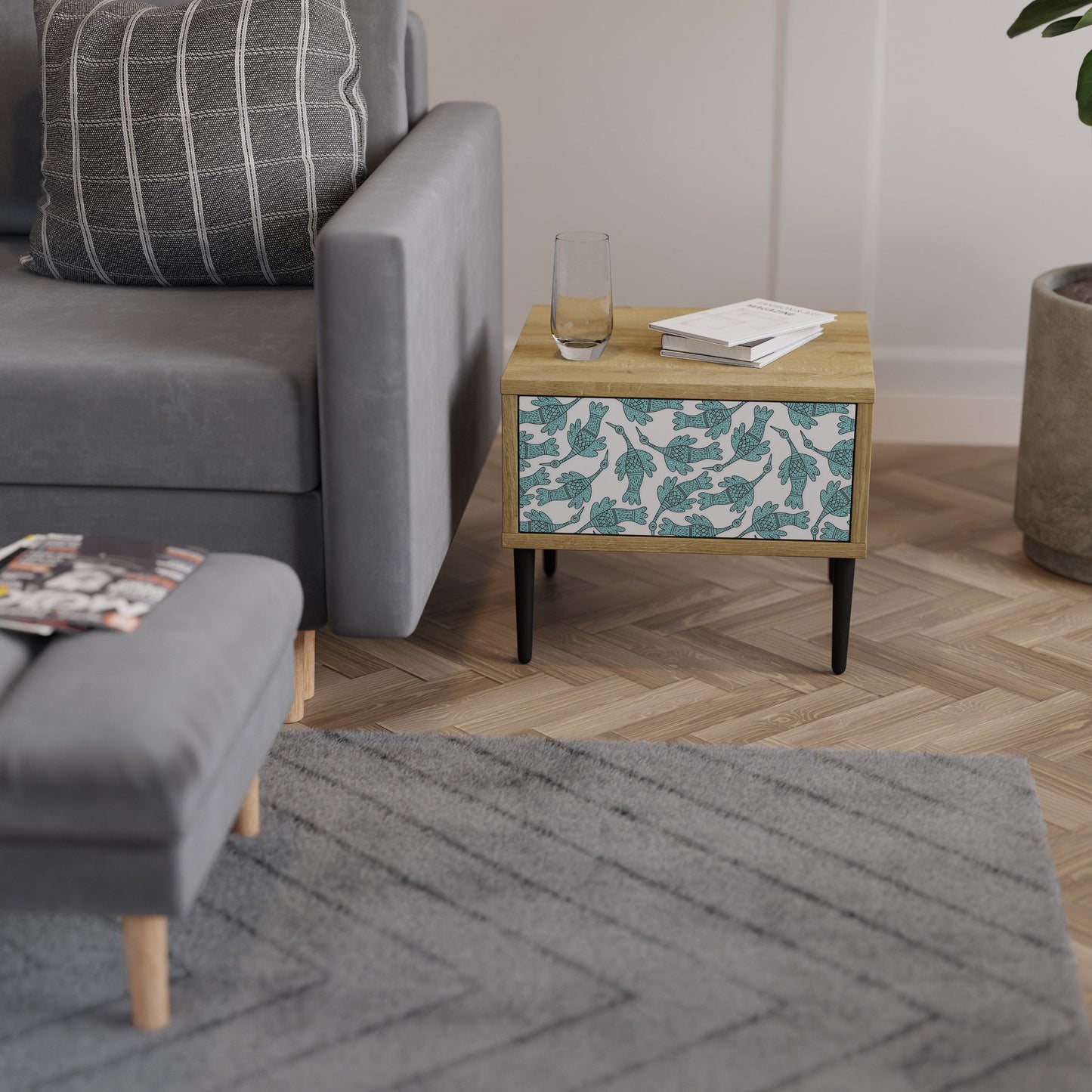 WATERSPOUT SONGIBIRD Comodino in Effetto Rovere