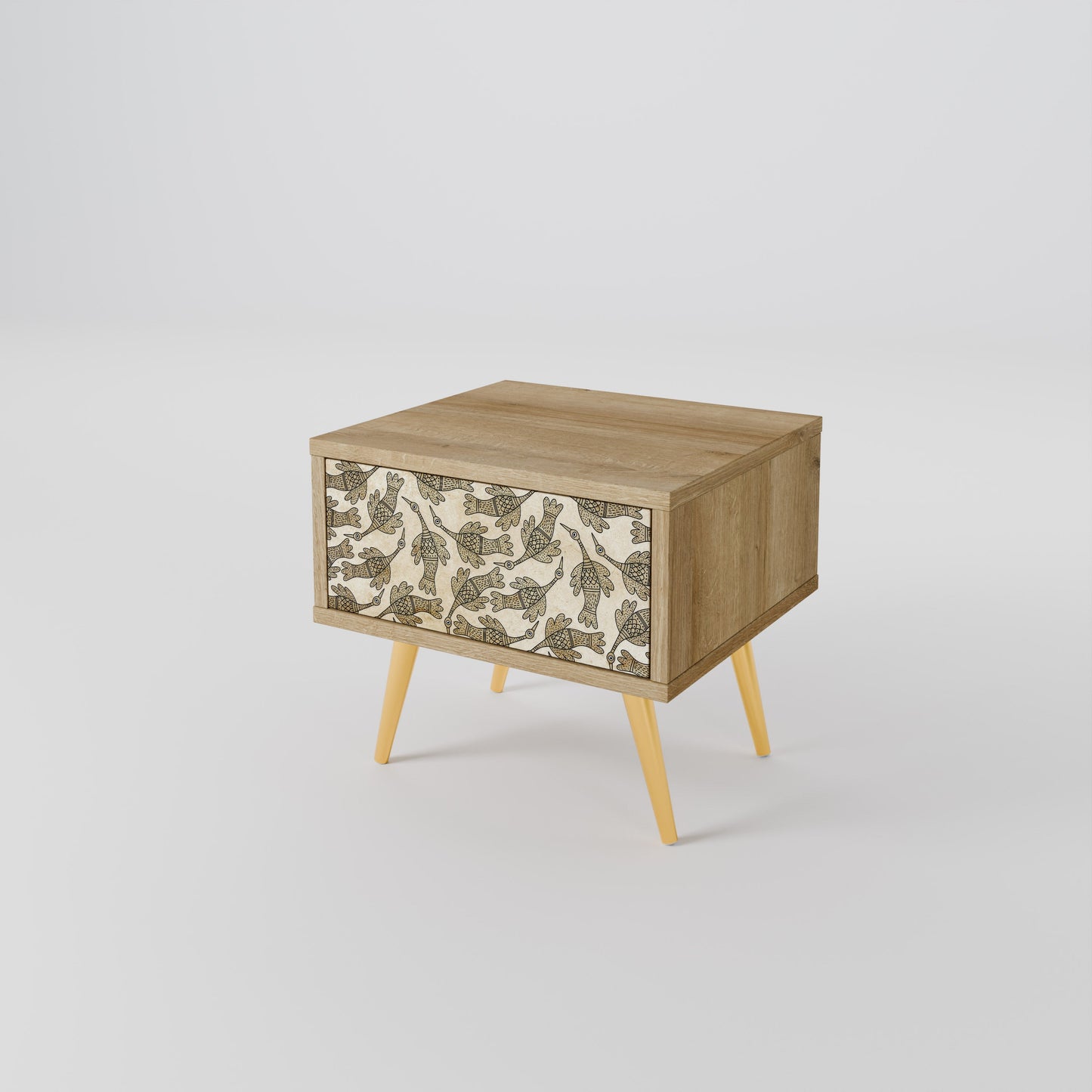 ALMONDINE SONGBIRD Comodino in Effetto Rovere