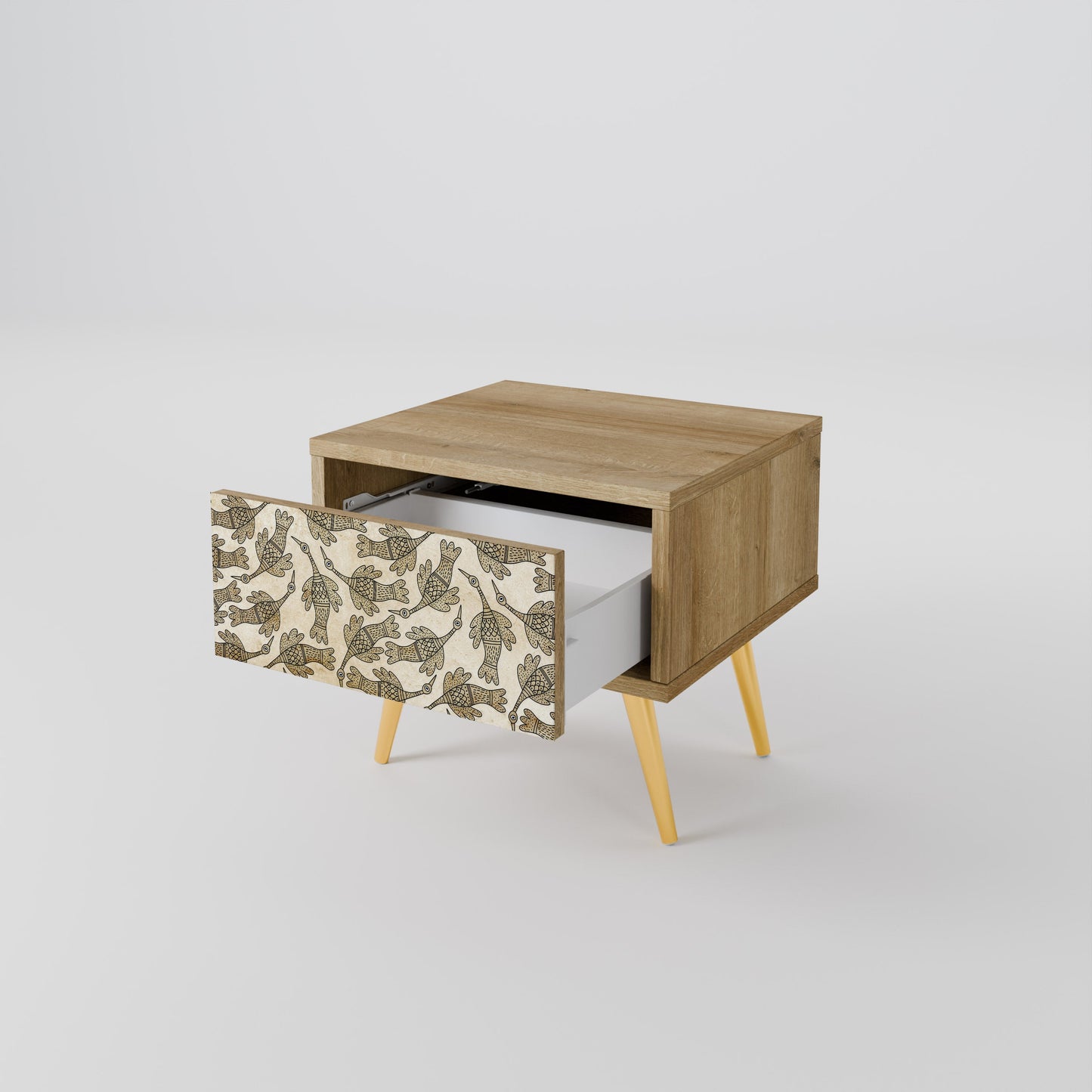 ALMONDINE SONGBIRD Comodino in Effetto Rovere