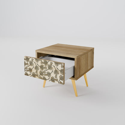 ALMONDINE SONGBIRD Comodino in Effetto Rovere