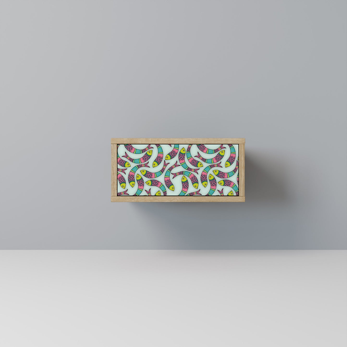 INDIAN FISH Comodino in Effetto Rovere