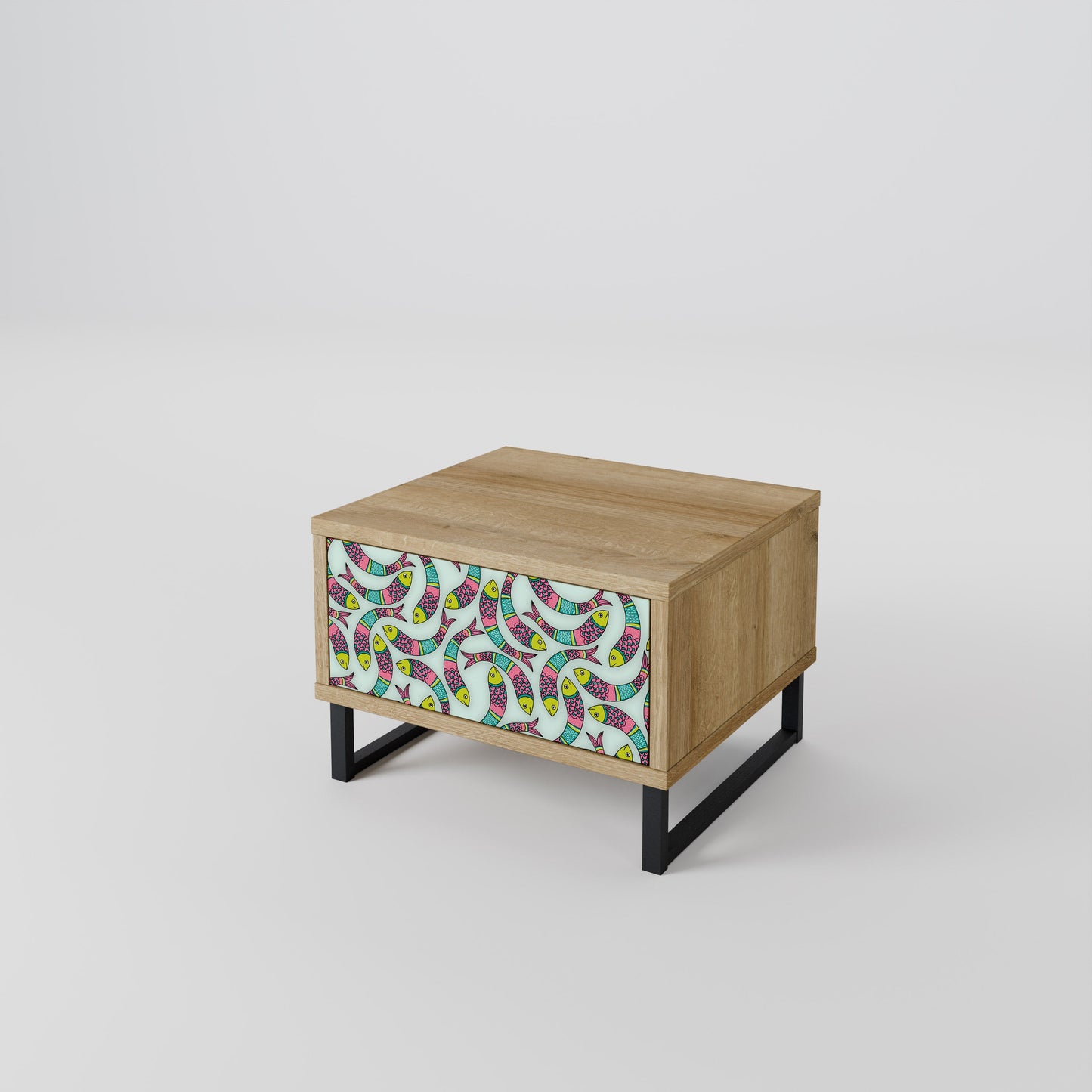 INDIAN FISH Comodino in Effetto Rovere