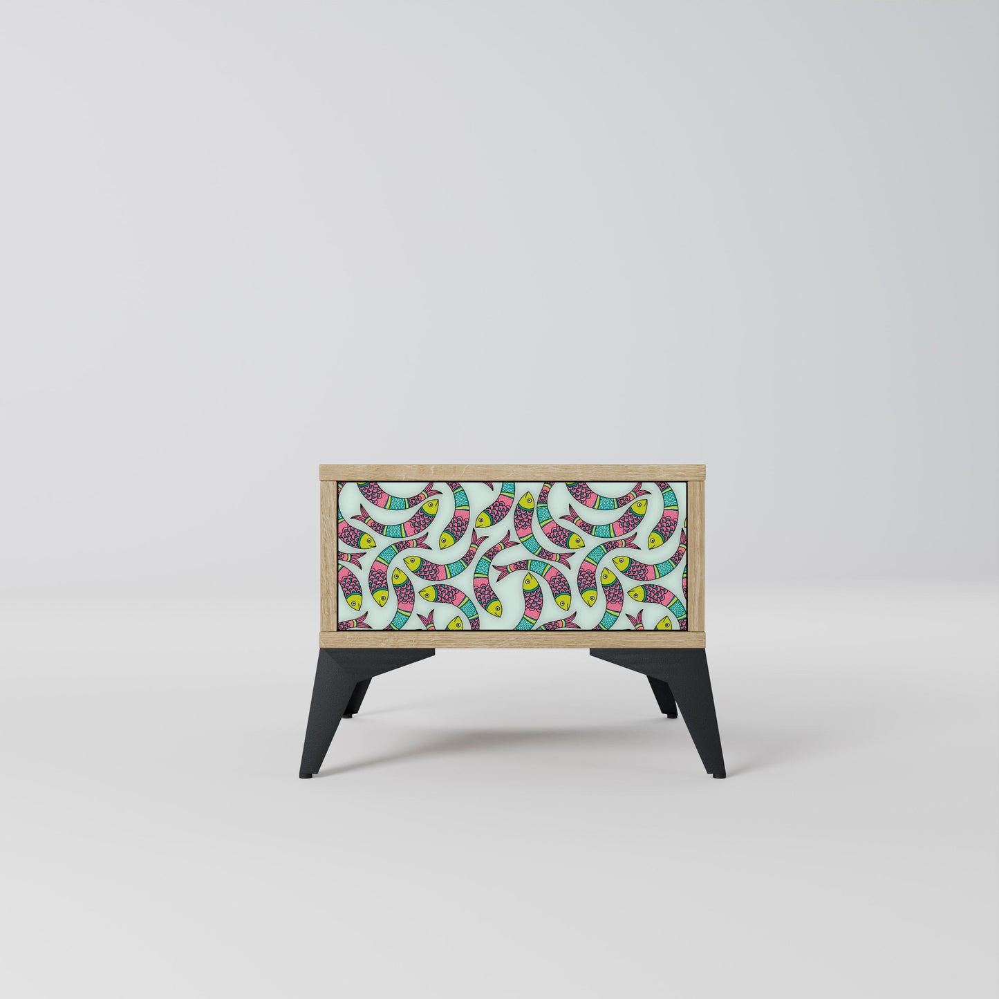 INDIAN FISH Comodino in Effetto Rovere