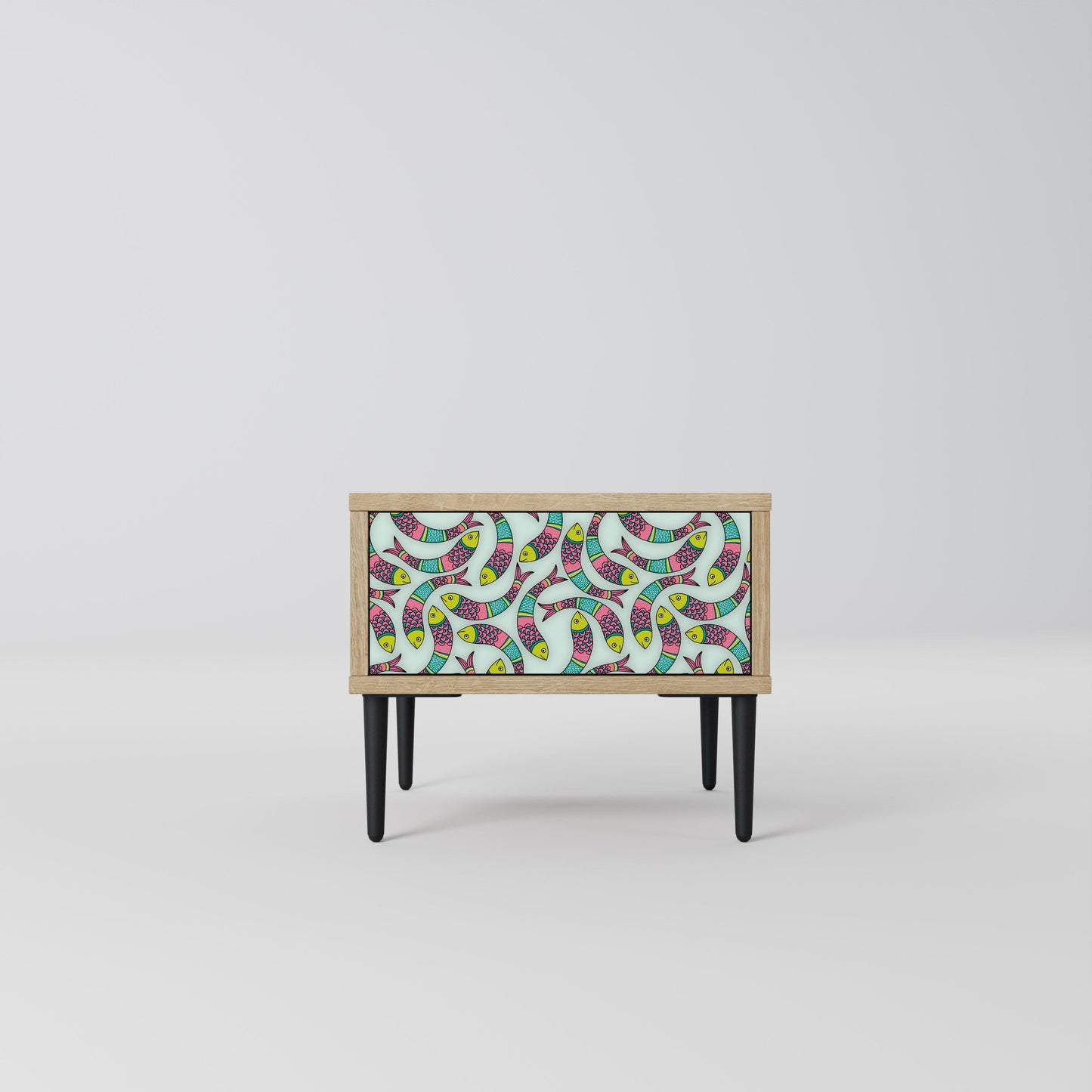 INDIAN FISH Comodino in Effetto Rovere