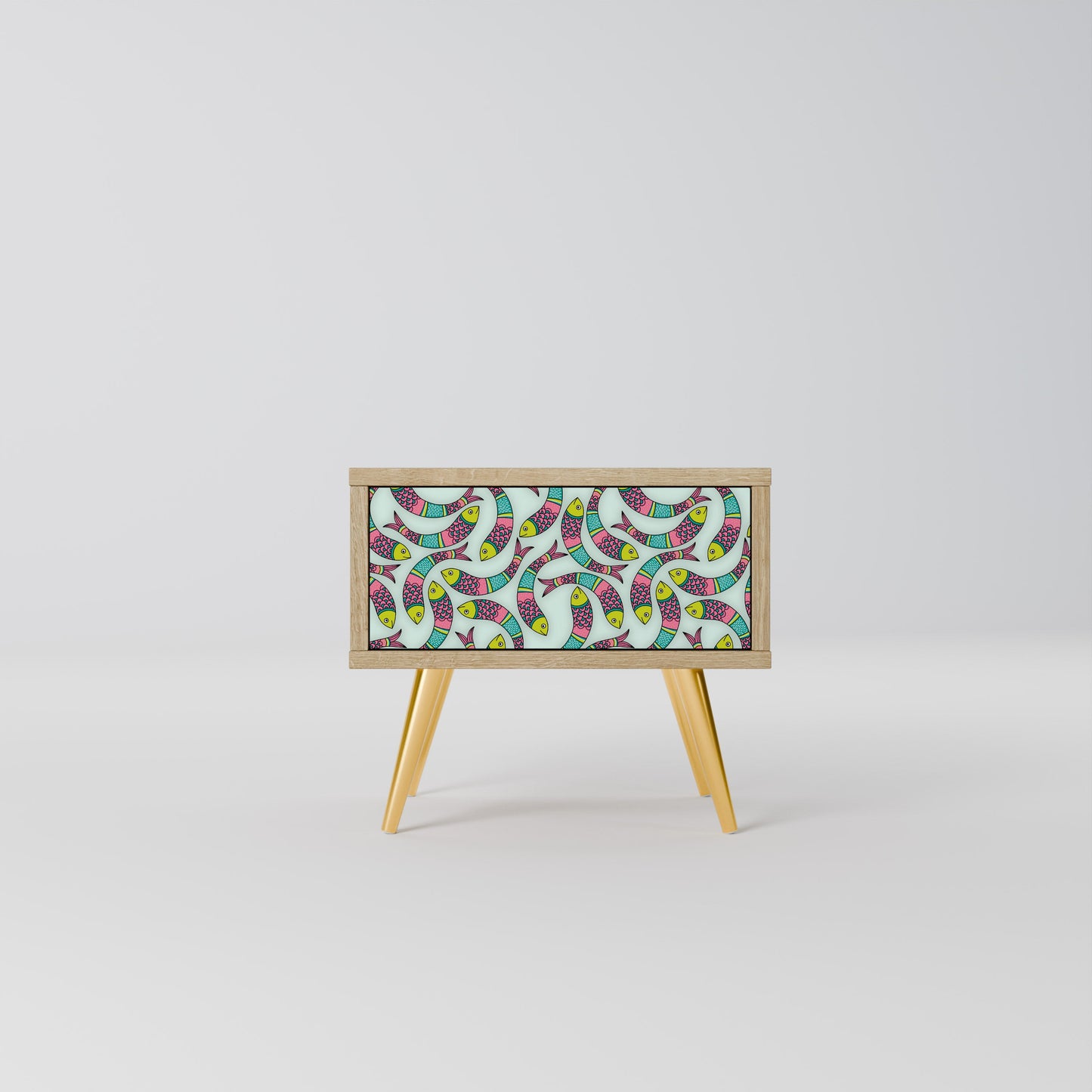 INDIAN FISH Comodino in Effetto Rovere