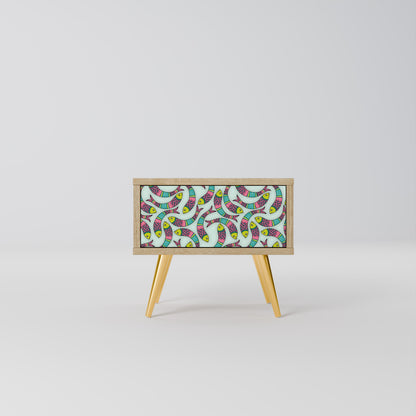 INDIAN FISH Comodino in Effetto Rovere