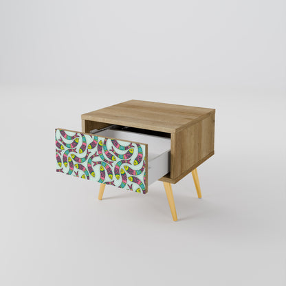 INDIAN FISH Comodino in Effetto Rovere