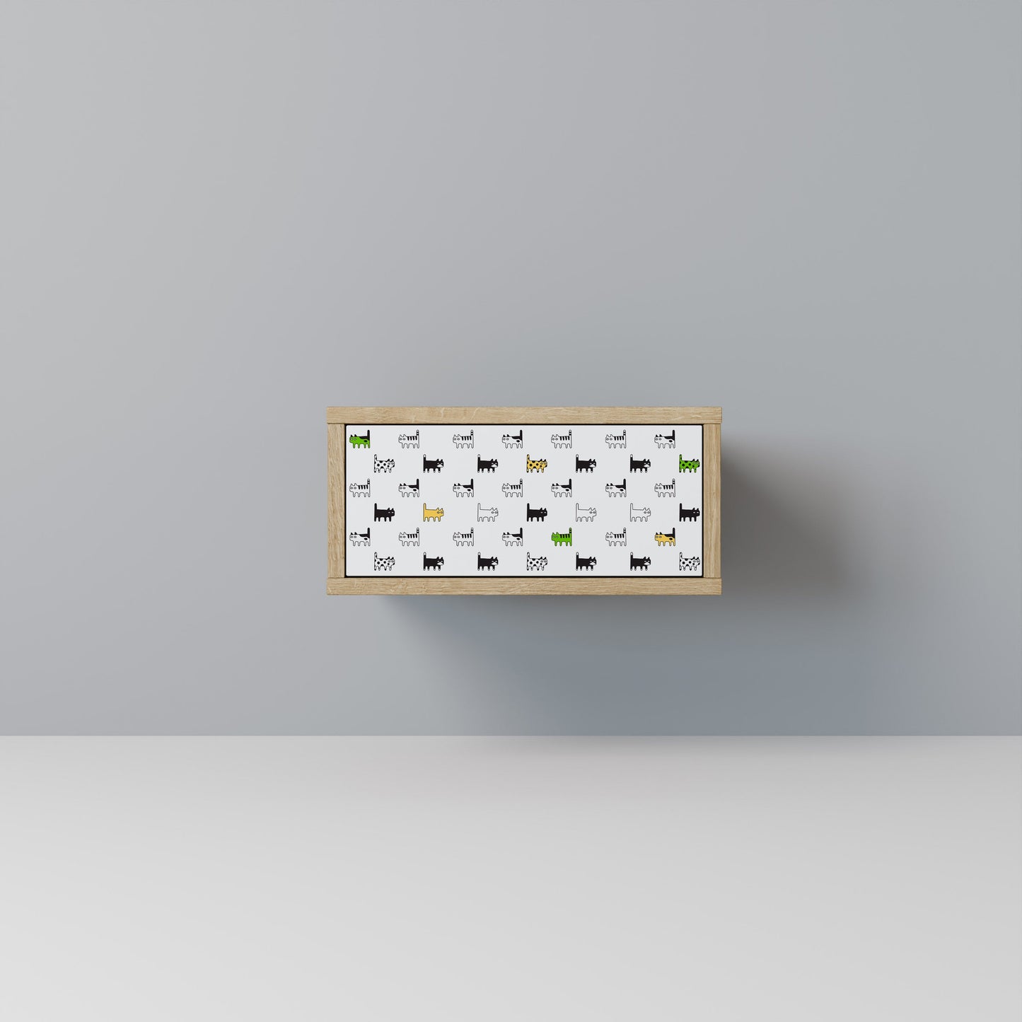 CATS COMPILATION Nightstand in Oak Effect