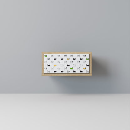 CATS COMPILATION Nightstand in Oak Effect