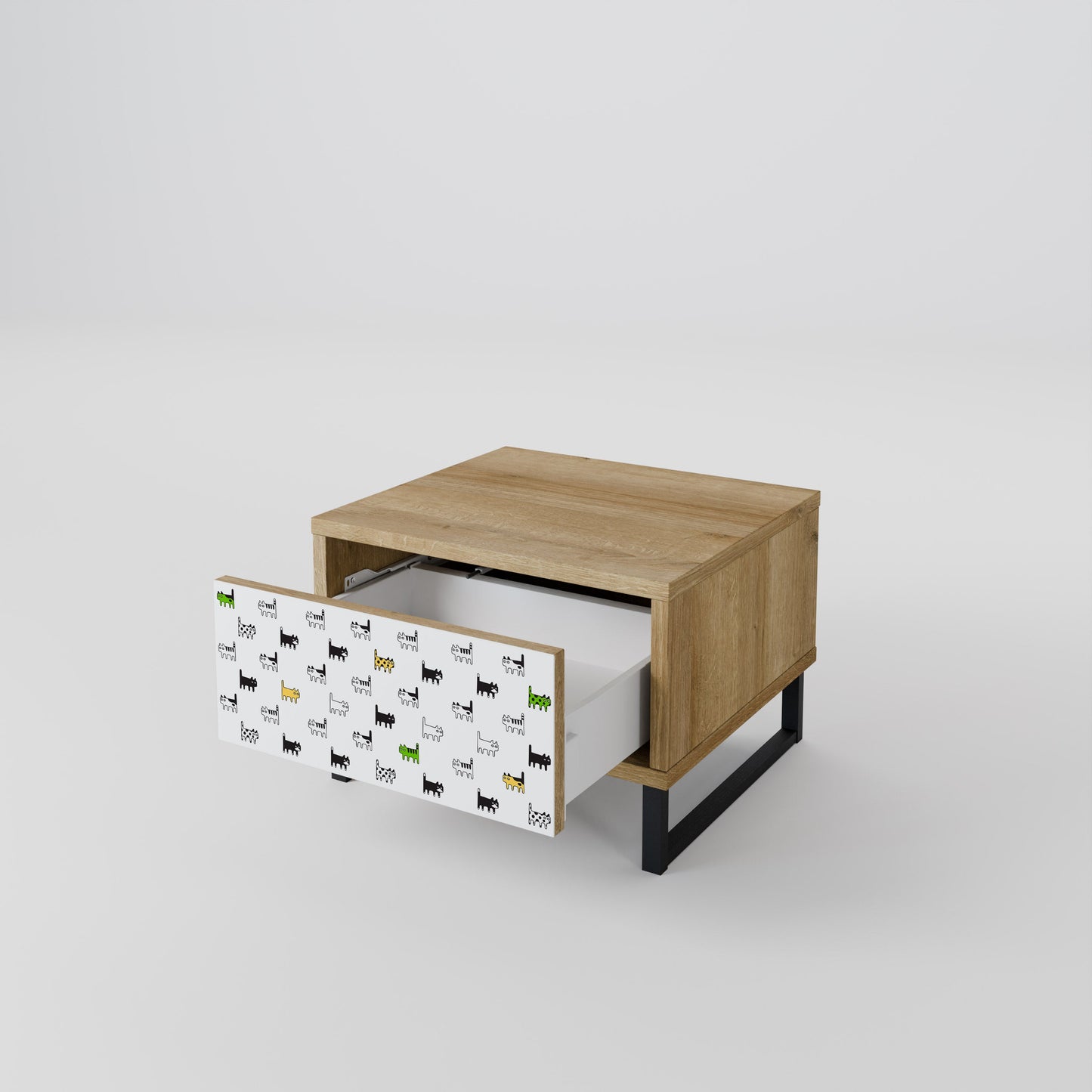 CATS COMPILATION Nightstand in Oak Effect