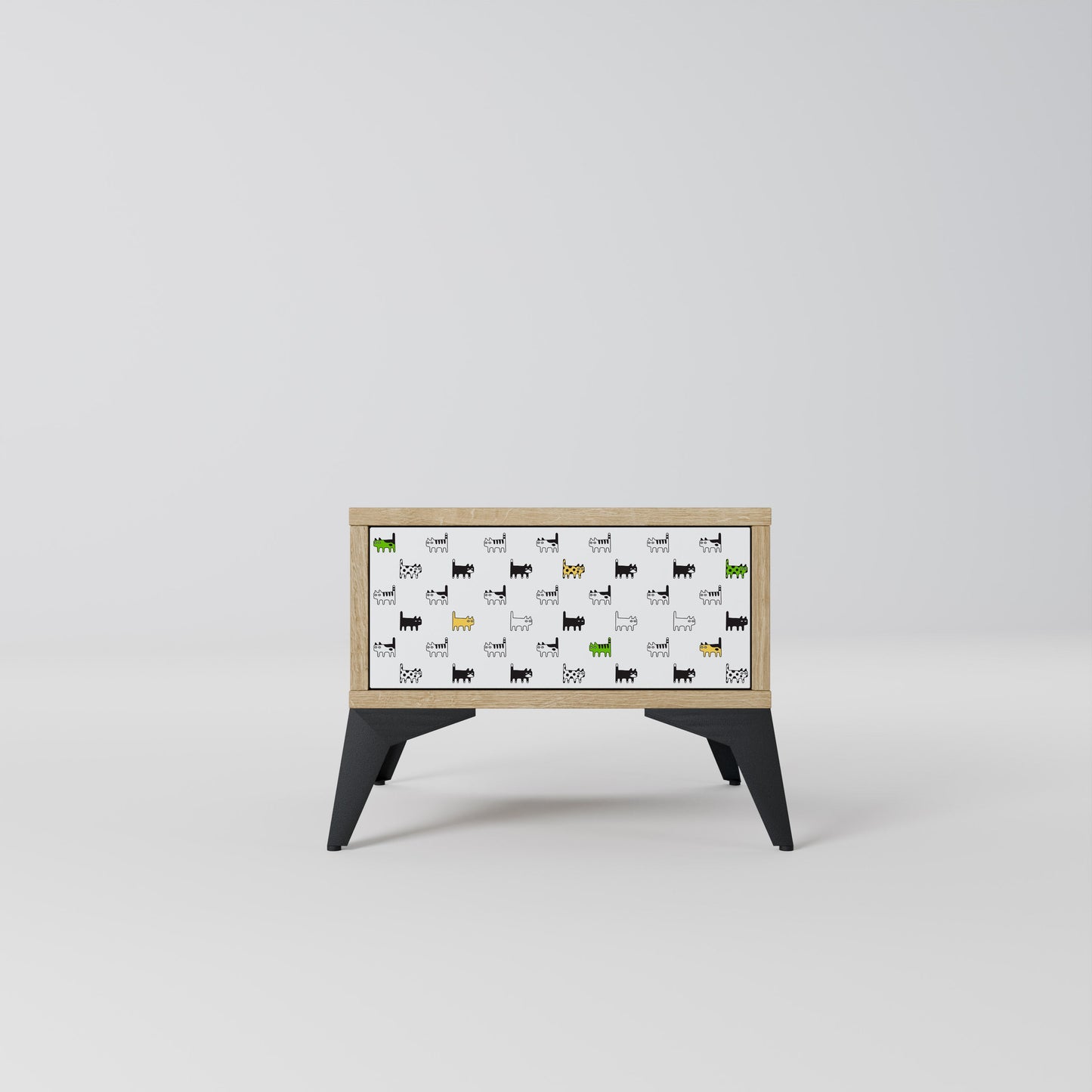 CATS COMPILATION Nightstand in Oak Effect