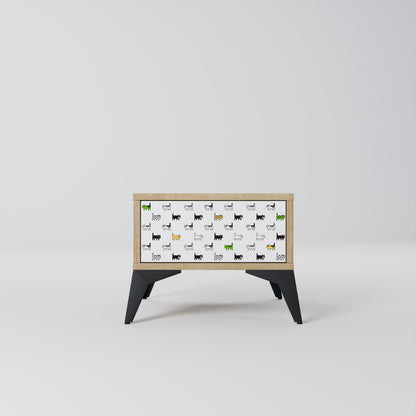 CATS COMPILATION Nightstand in Oak Effect