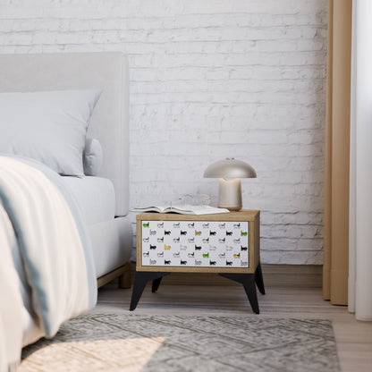 CATS COMPILATION Nightstand in Oak Effect