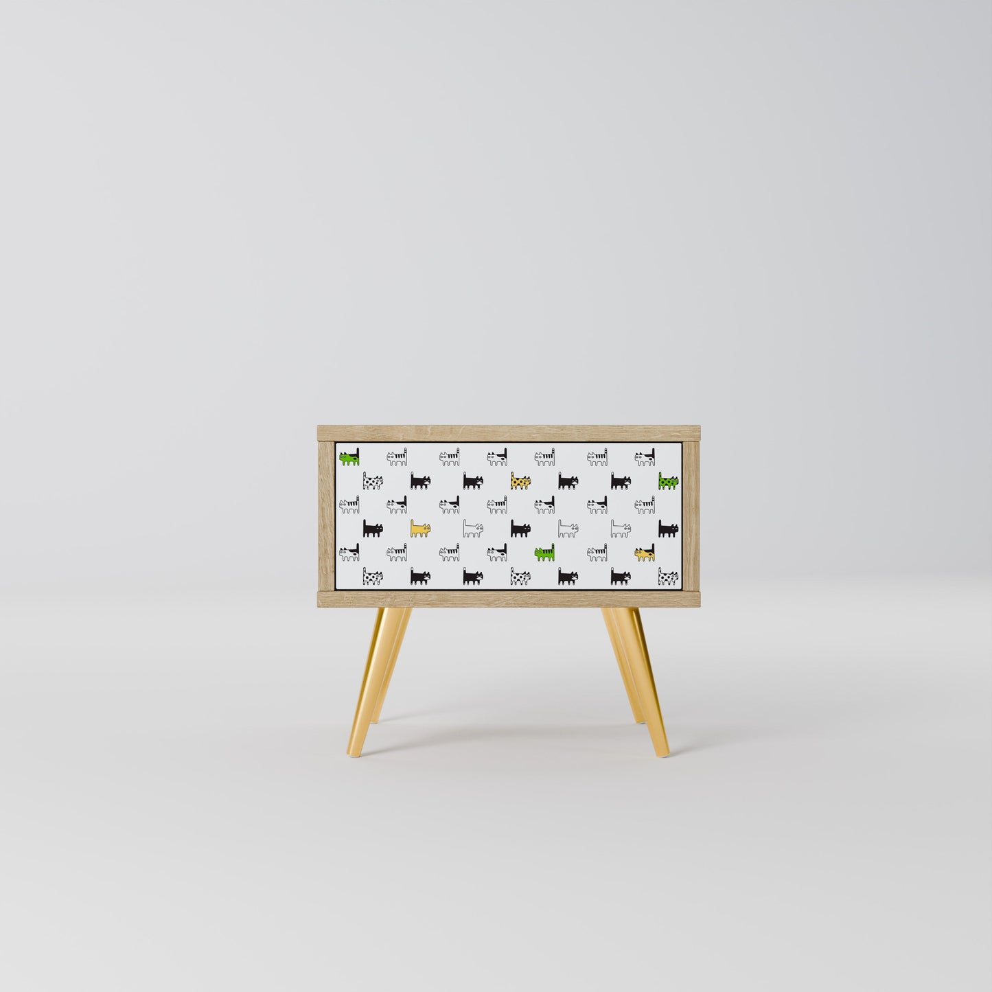 CATS COMPILATION Nightstand in Oak Effect