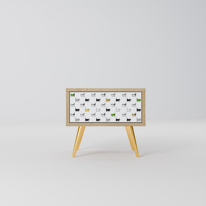 CATS COMPILATION Nightstand in Oak Effect