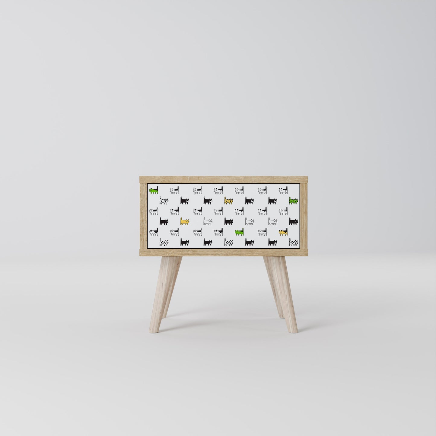 CATS COMPILATION Nightstand in Oak Effect