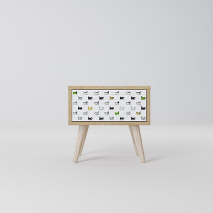CATS COMPILATION Nightstand in Oak Effect