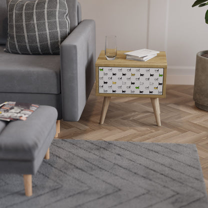 CATS COMPILATION Nightstand in Oak Effect