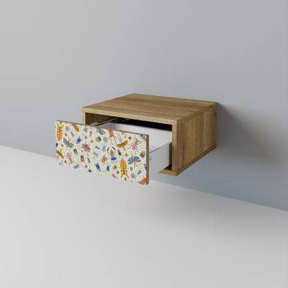 COLORFUL INSECTS Comodino in Effetto Rovere