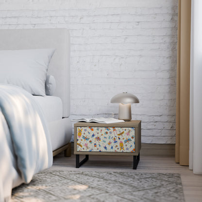 COLORFUL INSECTS Comodino in Effetto Rovere