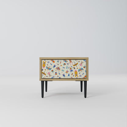 COLORFUL INSECTS Comodino in Effetto Rovere