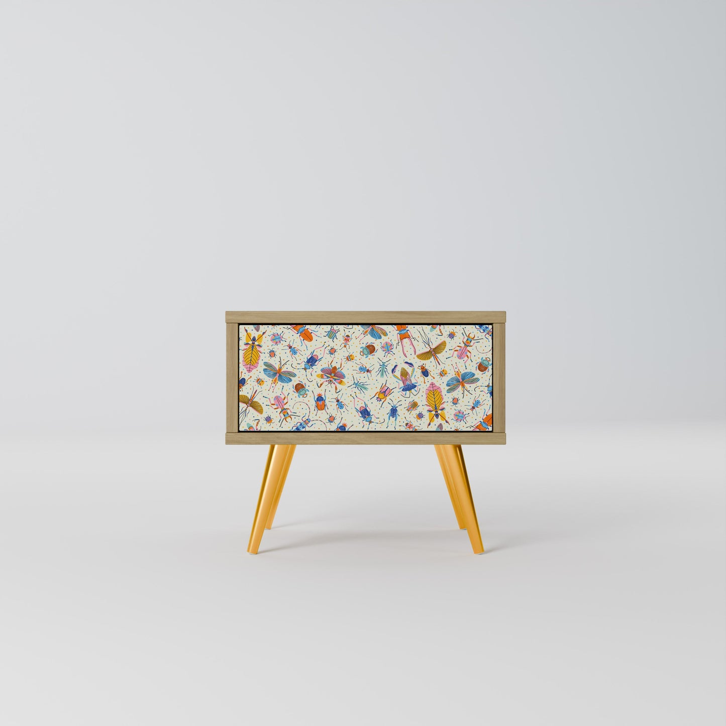 COLORFUL INSECTS Comodino in Effetto Rovere