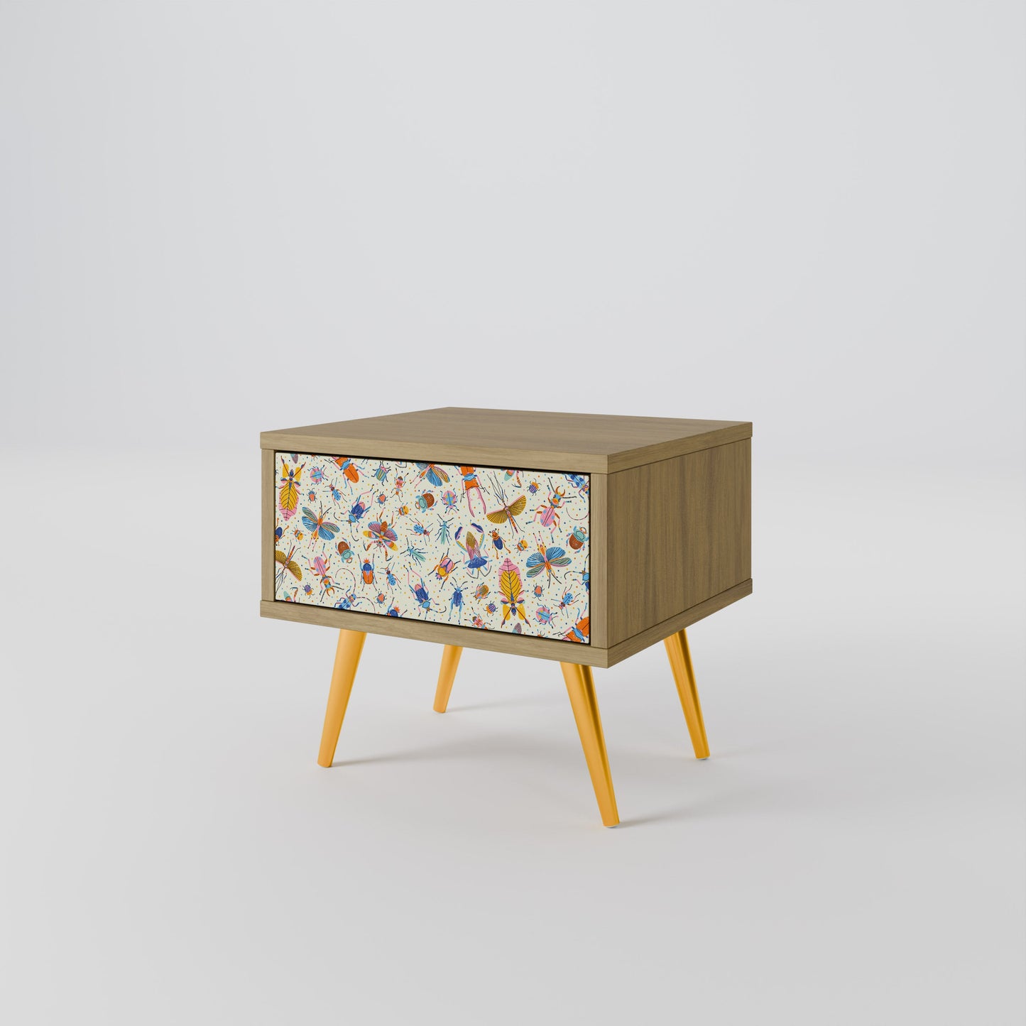 COLORFUL INSECTS Comodino in Effetto Rovere