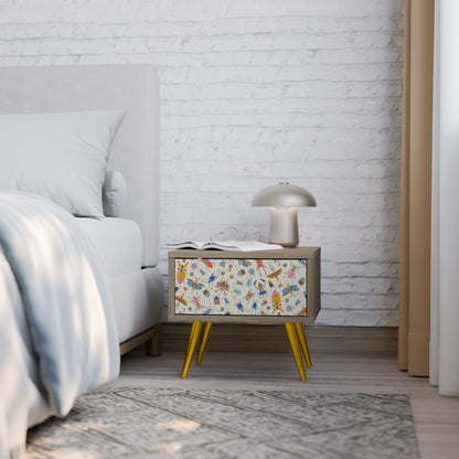 COLORFUL INSECTS Comodino in Effetto Rovere