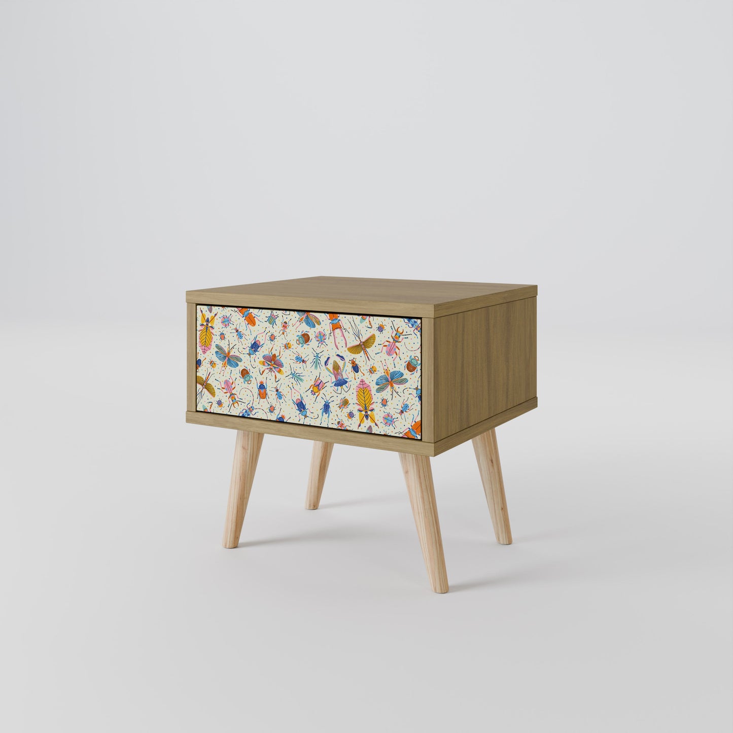 COLORFUL INSECTS Comodino in Effetto Rovere