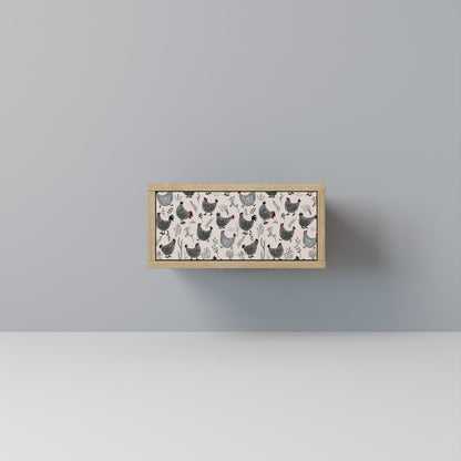 HAPPY HENS Nightstand in Oak Effect