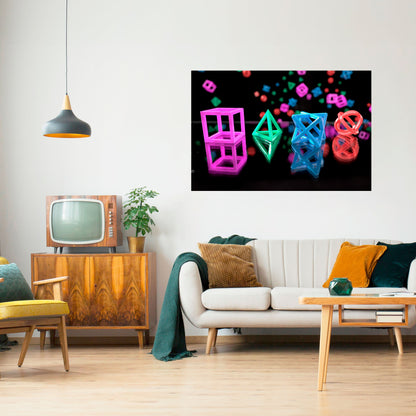 Poster orizzontale staccabile e attaccabile ICONE LUMINOSE PER GIOCATORI