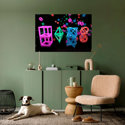 Poster orizzontale staccabile e attaccabile ICONE LUMINOSE PER GIOCATORI