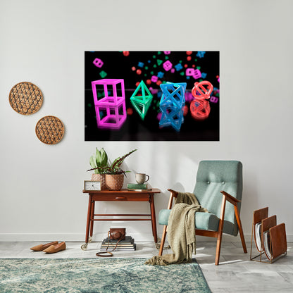 Poster orizzontale staccabile e attaccabile ICONE LUMINOSE PER GIOCATORI