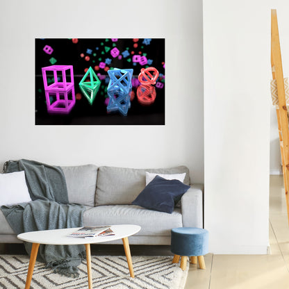 Poster orizzontale staccabile e attaccabile ICONE LUMINOSE PER GIOCATORI