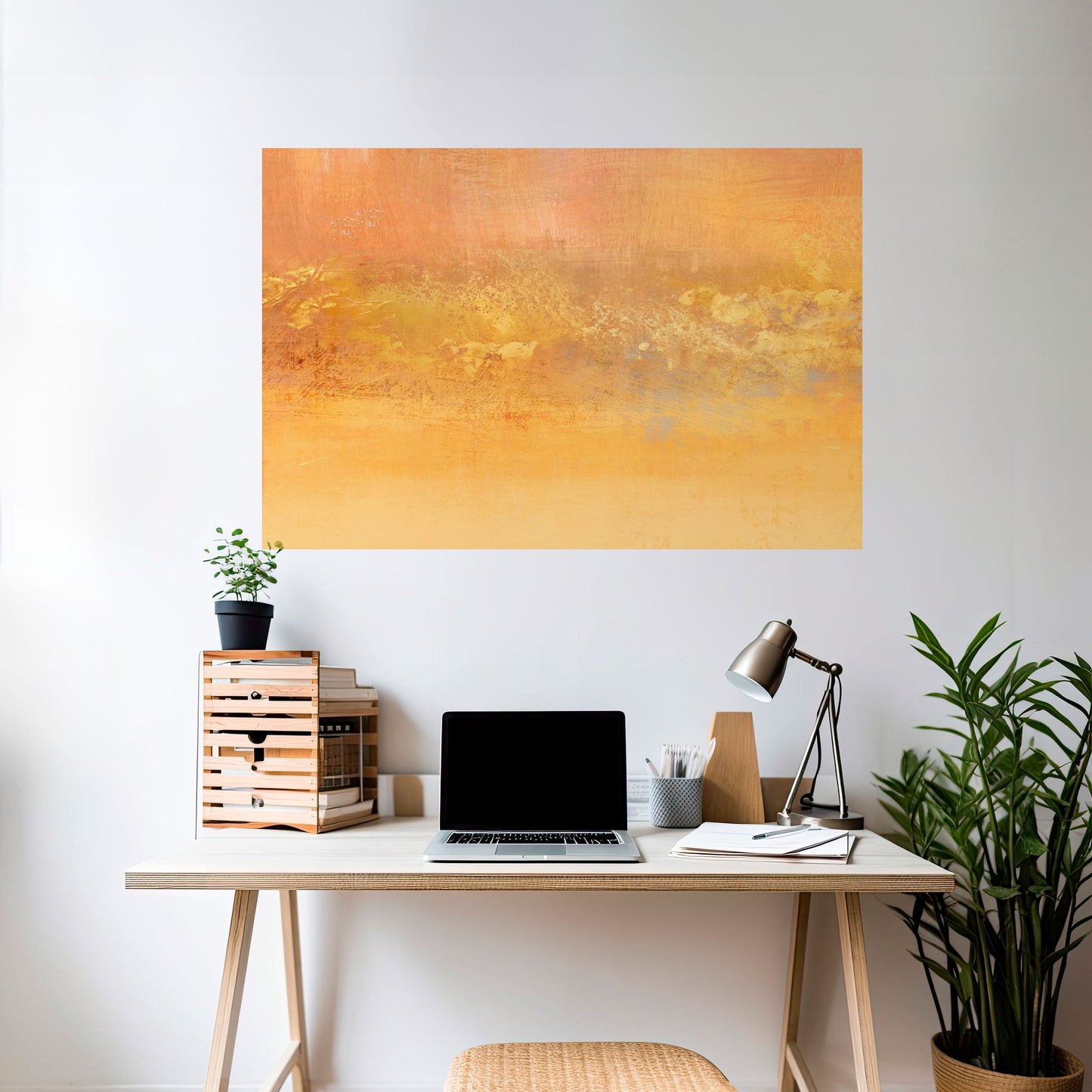 ORANGE IMPRESSION Peel and Stick Horizontal Poster
