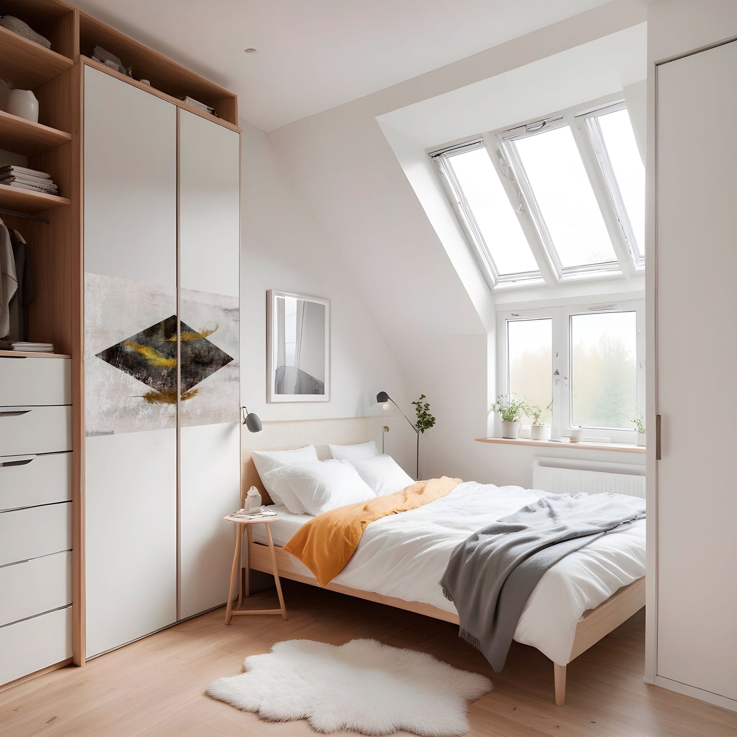 FALLING LIGHTNESS Poster orizzontale staccabile e attaccabile