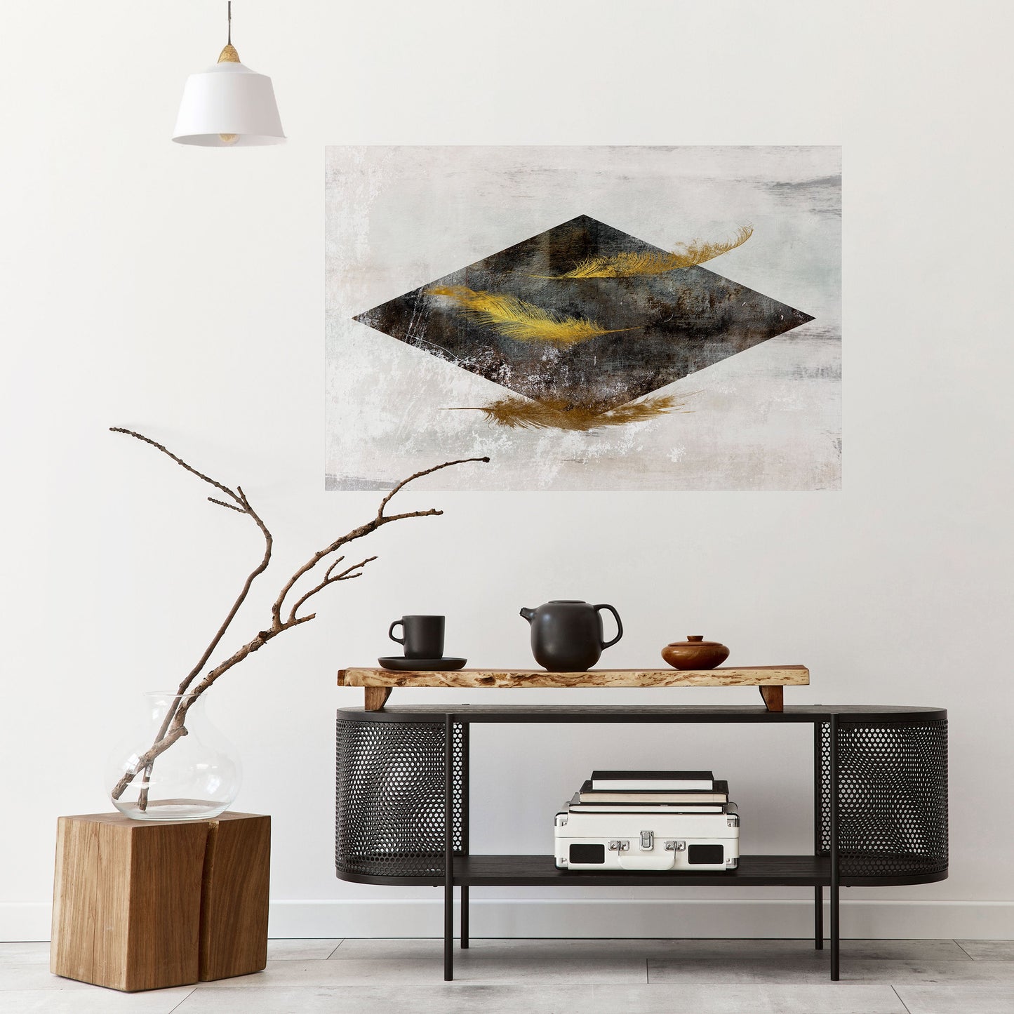 FALLING LIGHTNESS Poster orizzontale staccabile e attaccabile