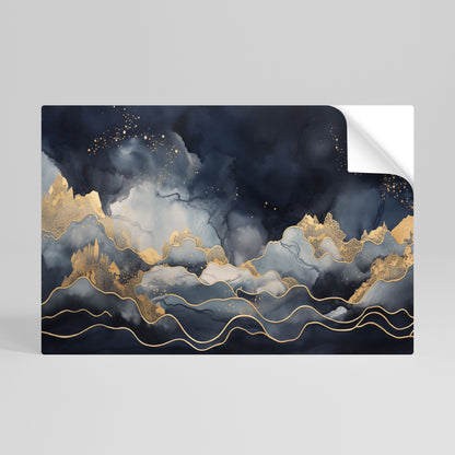 Poster orizzontale staccabile e attaccabile GOLDEN PEAK OF BLUE