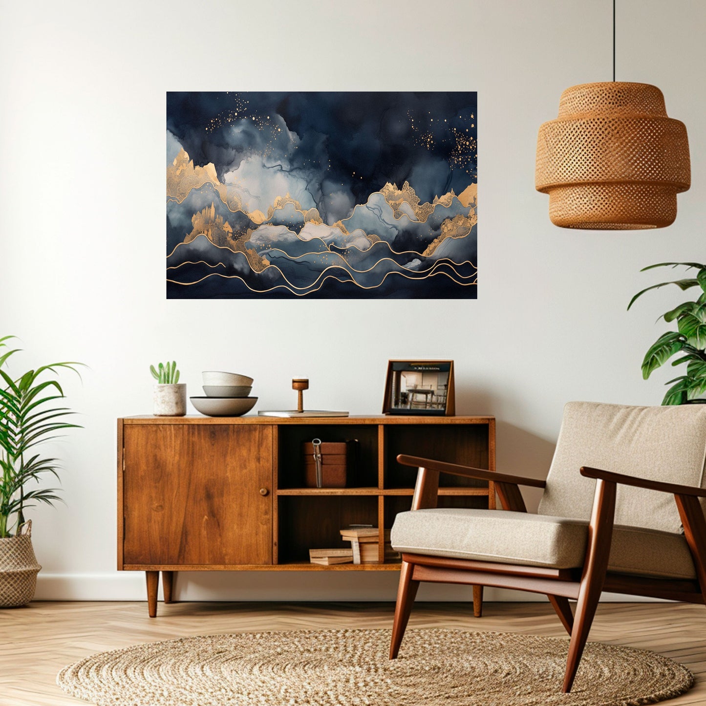 Poster orizzontale staccabile e attaccabile GOLDEN PEAK OF BLUE