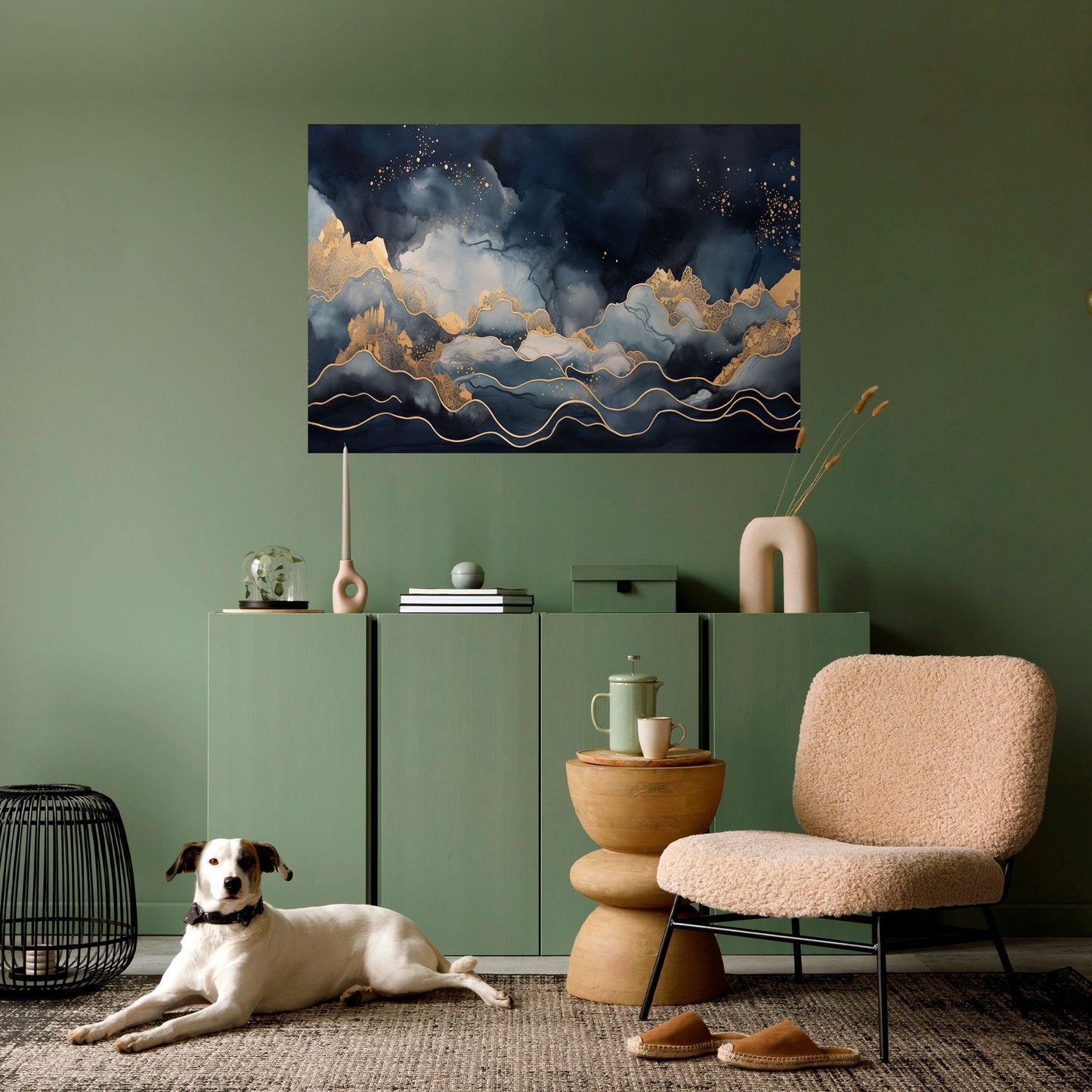 Poster orizzontale staccabile e attaccabile GOLDEN PEAK OF BLUE