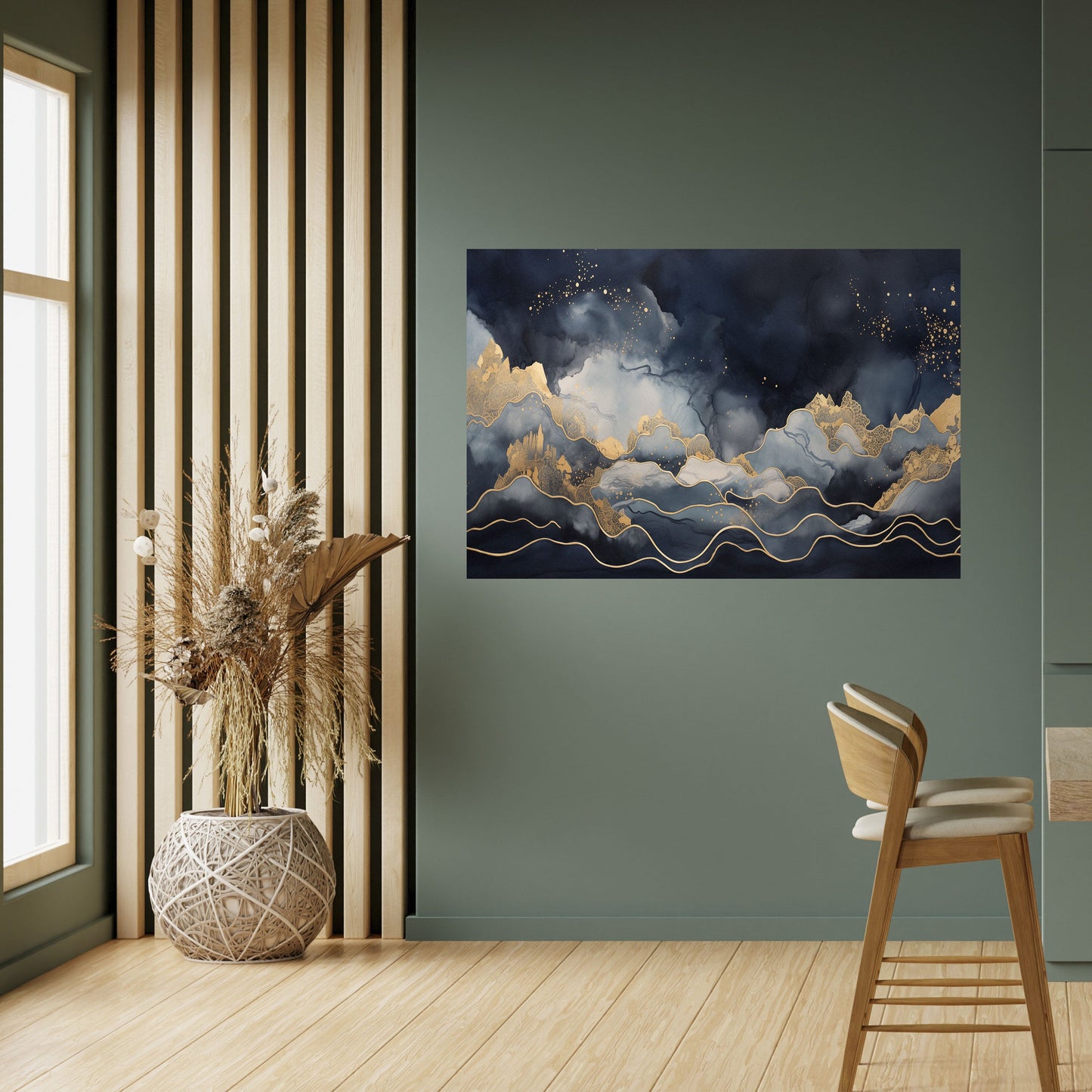 Poster orizzontale staccabile e attaccabile GOLDEN PEAK OF BLUE